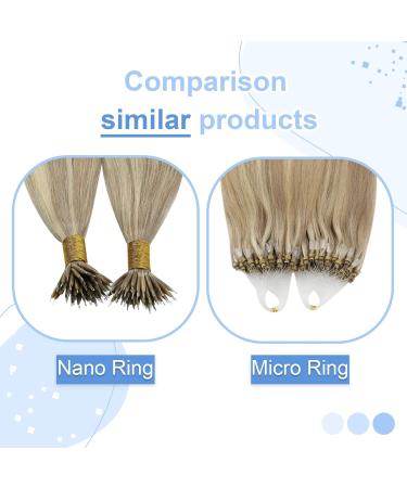 Youngsee Nano Ring Extensions | Real Hair Gold Blonde & Medium Blonde | 40cm Nano Extensions 1g/s | #16/22 & #P16/22 - Buy Online on GoSupps.com