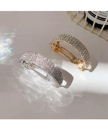 JYTDBCS Crystal Hair Clips Barrettes Slides Grips for women Hair Accessories Crystal Hairpins Everyday Wear Prom Party Ponytail Holder Women Girl Birthday Gift (Silver+Gold) - Buy Online on GoSupps.com