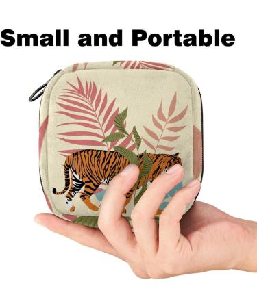 Menstruation Pad Bag with Zipper | Tropical Forest Tigers | Stylish & Practical Women's Napkin & Tampon Storage - Buy Online on GoSupps.com