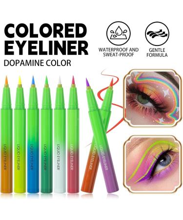  Teksome Matte Color Eyeliner Pen Liquid Eyeliners - Neon Liquid Colorful 8x Matte Eyeliners Pen - Waterproof Smudge Proof Long Lasting Eye Liner for Women - Buy Online on GoSupps.com