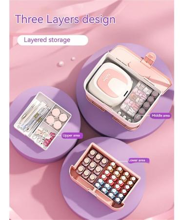 Sac Pour Vernis Semi Permanent Organisateur de manucure multifonctionnel bo te de rangement de vernis ongles Gel conteneur de fournitures d'art des ongles outils professionnels for ongles Pour Fl Pink - Buy Online on GoSupps.com