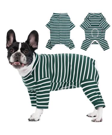 Axcimond dogs one -divider long -sleeved dogbody after op for small medium -sized dogs op body dog castration bitch male puppy pajama body dog after op wound protection anti -leak dog cone alternative 2xl green