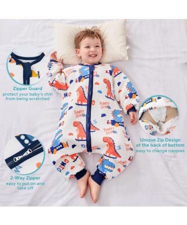 ZIGJOY Toddler Sleeping Bag 1.5 TOG | 100% Cotton Sleep Sack with Feet | All Year Round | Dinosaur Design | 10-13T Baby Boy/Girl Essentials - Buy Online on GoSupps.com
