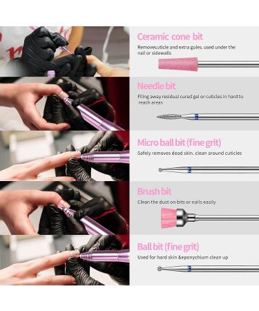 33-Piece Diamond Nail Drill Bit Set with Box - Professional Cuticle Drill Bits for Acrylic Gel Nails - Ceramic Efile Nail Bits for Manicure Pedicure - Home Salon Use - Buy Online on GoSupps.com