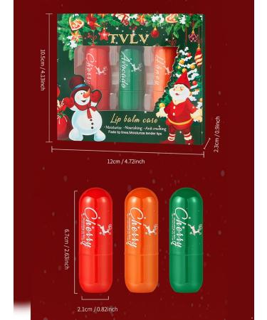 Moily Christmas Gift for Her & Him - 3 Piece Natural Lip Balm Set Fruit Flavored Hydrating Care Green One Size One Size Green - Buy Online on GoSupps.com