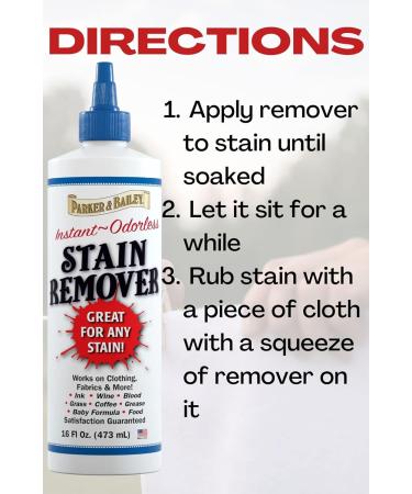 Parker and Bailey Laundry Stain Remover - Blood Cleaner for Clothing - Carpet Spot Treater - Unscented Sulfate and Bleach Free -16oz - Buy Online on GoSupps.com