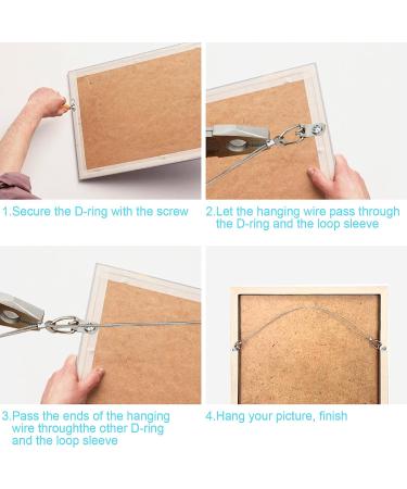 Ouskr 100 Pcs Picture Hanging Wire Kit - Heavy Duty 100ft Wire for Photo, Mirror, Artwork - Includes D Ring Hangers, Screws, Aluminum Sleeves, Screwdriver - Supports up to 30lbs - Buy Online on GoSupps.com