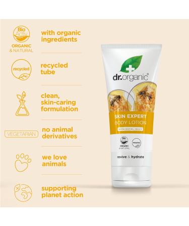 Buy Dr. Organic Skin Expert Body Lotion with Gel e Royale Natural Vegetarian Paraben & SLS-Free 200ml for All Skin Types Eco-Friendly & Animal Test-Free - Buy Online on GoSupps.com