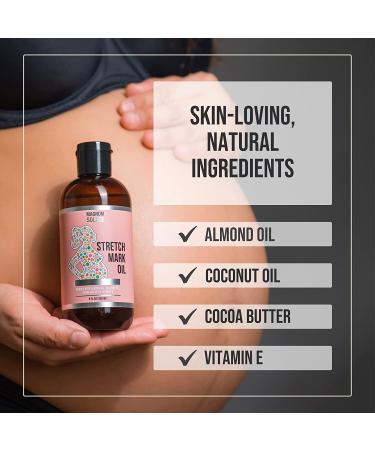 Pregnancy Stretch Mark Oil - 100% Natural Belly Oil with Cocoa Butter & Almond Oil - Best Alternative to Stretch Mark Cream - Buy Online on GoSupps.com