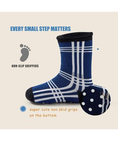 Non Slip Winter Socks for Baby Boys & Girls | 6 Pairs 12-24 Months | Warm & Thick Towelling Socks with Grips | Tartan Mix 5239 - Buy Online on GoSupps.com