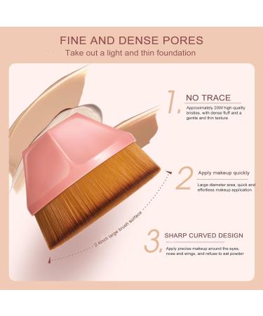 2 Pieces Ideal for Professional Face Base Brush Kabuki Foundation Brush with Box Brush Base Professional Kabuki Brush Liquid Makeup Brush (Pink) - Buy Online on GoSupps.com
