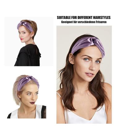 Shop Lotus Purple Silk Hair Band for Women 100% Mulberry Silk Headband Elastic Hair Accessory for Makeup Shower & Yoga Perfect Gift for Mothers Day - Buy Online on GoSupps.com