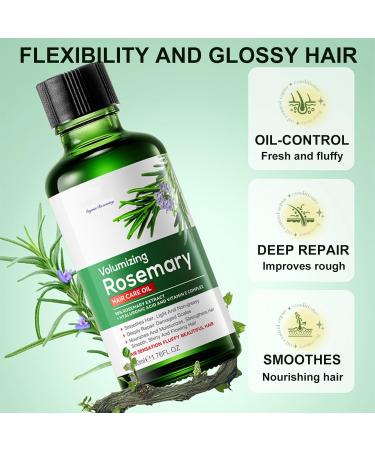 Rosemary Hair Care Oil Rosemary Oil for Hair Growth Nourishing Hair Care Essential Oil Strength Smooth Repairing Dryness and Damage Hair Care Oil for Hair Loss Women Men - 50ml - Buy Online on GoSupps.com
