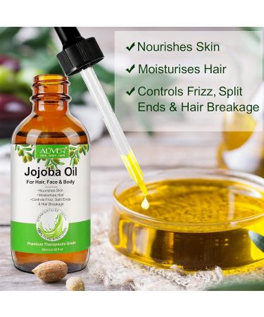 100% Pure Jojoba Oil for Hair Growth - Cold Pressed Unrefined Essential Oil for Skin & Nails Dry Skin Relief Makeup Remover | 2.02 fl. oz - Buy Online on GoSupps.com