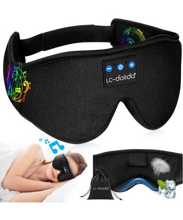 Sleep Mask with Bluetooth Earphones Sleep Headphones Bluetooth Blackout Wireless Eye Mask & Blindfold for Night's Sleep Travel Nap Office Cool Tech Gadgets for Women's Day Gift Headphones Bluetooth Wireless Ice Silk Lining - Black - Buy Online on GoSupps.com