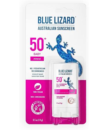 Blue Lizard Baby Mineral Sunscreen SPF 50+ Bundle: 5oz Bottle & Stick, Water Resistant UVA/UVB Protection - Fragrance Free, 0.5oz Unscented, Easy to Apply - Buy Online on GoSupps.com