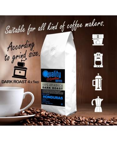 Quality Roasters Coffees. Natural Coffee Beans. Dark Roast. 100% Arabica. Single Origin Honduras. Hand Roasted. Dark Roast. (4 Kg) - Buy Online on GoSupps.com