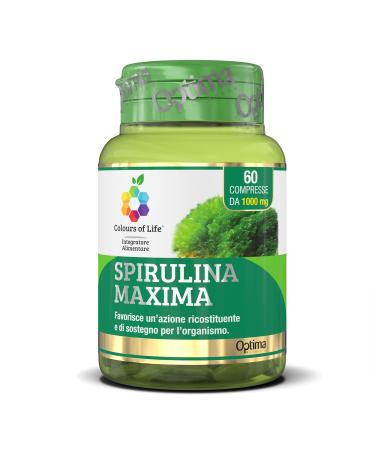 Spirulina Maxima - Suppl ment de spiruline - Action r paratrice et de soutien pour l'organisme - Vegan et sans gluten 60 comprim s poudre de thalle de spiruline (Spirulina Maxima)