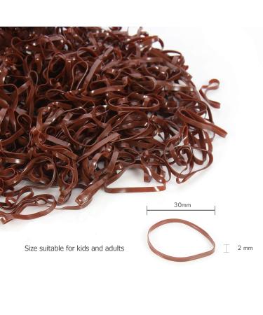 Hoyols Strong Hair Elastic Rubber Bands 1000 Pack - Brown Ponytail Polyband for Women & Girls | Reusable & No Damage Hair Ties - Buy Online on GoSupps.com