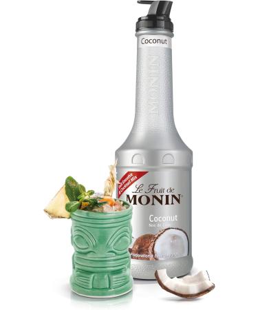 MONIN Coconut Fruit Mix Puree 1L for Cocktails and Frappes - Vegetarian, Allergen-Free, 100% Natural Flavours. 2-in-1 Coconut Puree & Sugar Syrup Hybrid - Buy Online on GoSupps.com