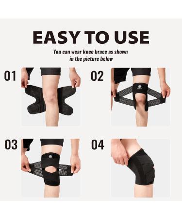 Knee Brace with Side Stabilizers - Adjustable Support for Meniscus Tear ACL MCL & Arthritis - Breathable Knee Wrap for Men & Women - Black Medium - Buy Online on GoSupps.com