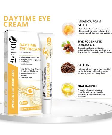 DEBAIY Daytime Eye Cream with 2% Jojoba Oil Anti-Wrinkle Anti-Aging Moisturizing Under Eye Cream 1% Caffeine | Fight Fatigue Dark Circles & Puffiness (3 Pack 15g Each) - Buy Online on GoSupps.com