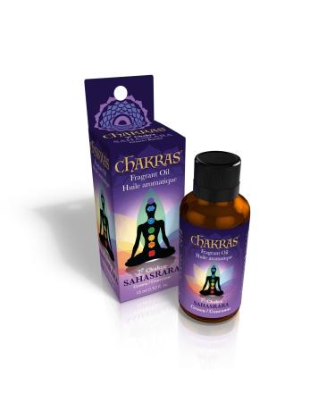 Chakras Essential Oils - Crown Chakra - Sahaswara - Concentrated Natural Oils for Aromatherapy Massage Reflection Meditation Environmental Scenting and Energy Work Sahasrara