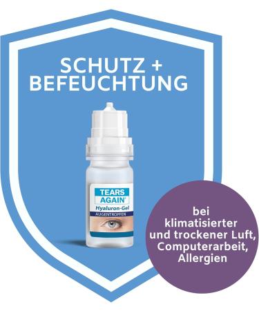 Tears Again Hyaluron 0.3% Gel Eye Drops - Relief for Dry Reddened Irritated Eyes | Preservative-Free 2x10ml - Buy Online on GoSupps.com