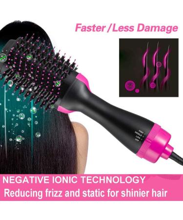 Hot Air Brush 4 IN 1 Hair Dryer Brush One Step Hair Dryer & Styler & Volumizer & Hair Curler Negative Ions Comb Straightener Salon/Curly Reduce Frizz/Static - Buy Online on GoSupps.com