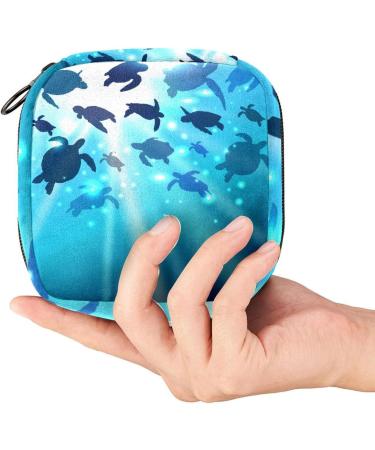 Women's Travel Storage Bag - Large Capacity Makeup & Menstrual Cup Organizer | Cute Turtles Design - Buy Online on GoSupps.com