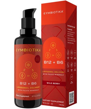 CYMBIOTIKA Liposomal Vitamin B12 Liquid Supplement  1250 mcg  Supports Energy  Cell Production  Helps Strengthen Hair  Skin & Nails  Non-GMO  Gluten Free  Sugar Free  Keto & Vegan Friendly  2 oz