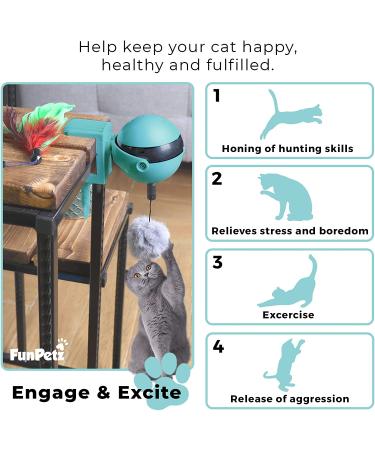 Interactive Cat Toy for Indoor Cats - Automatic 2-in-1 Feather Play with Smart Shut-Off - Robotic Electronic Toy for Kittens - Buy Online on GoSupps.com