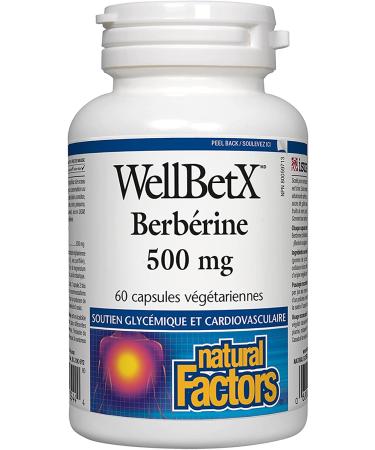 Natural Factors WellBetX Berberine 500 mg - 60 Vegetarian Capsules for Blood Sugar Support - Buy Online on GoSupps.com