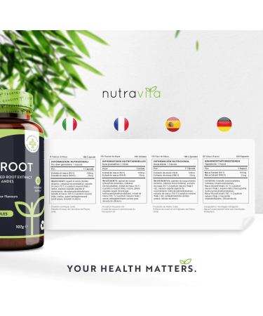 Nutravita Maca Root Capsules 3500mg - 180 Vegan Capsules - High Strength Extract - 6 Month Supply - Made in UK - Buy Online on GoSupps.com