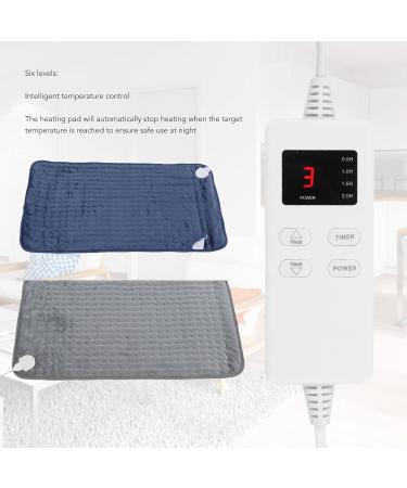 Pssopp Heating Pad - Fast Heating Soft & Comfortable 6 Heat Settings LED Light for Back - Perfect for Pain Relief (Gray) - Buy Online on GoSupps.com