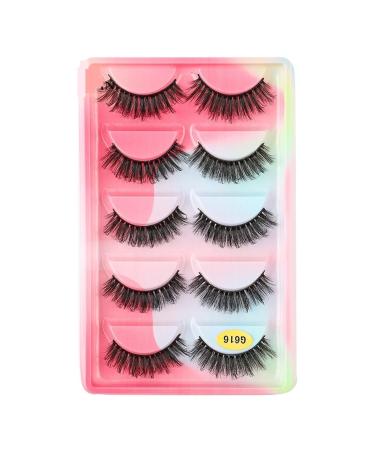 UAMOU Mink Lashes Bulk 5 Pair Natural Long Faux Cils Cilios Mink 3D False EyeLashes Makeup Fluffy Eye Lashes maquillaje Cheerfully (Color : G616CS Size : 2 BOXES (10 pairs))