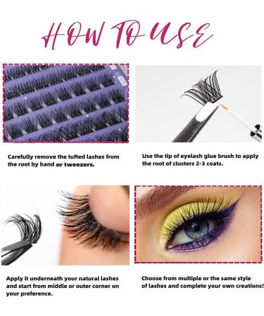 45 Cluster Individual False Eyelashes Extension Kit with Glue - DIY Wispy Fluffy Lash Clusters for Reusable Natural Soft Look - C CC D Curl 10-16MM - i-45 Clusters - Buy Online on GoSupps.com