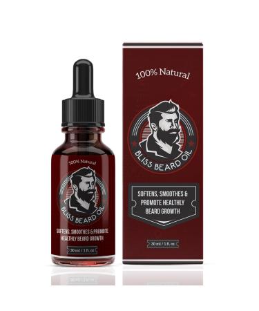 1 Fl Oz 100% Natural Beard Conditioning Oil with Organic Argan and Jojoba Beard Oils - Softens Moisturizers and Strengthens Beard Growth