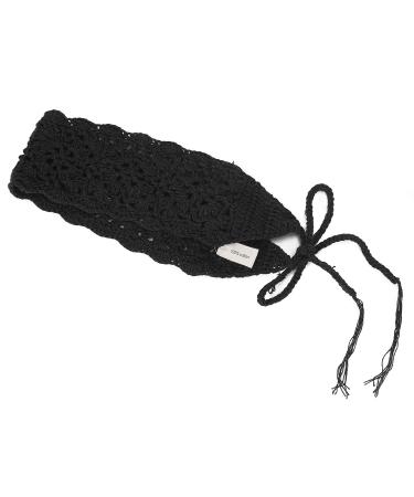ZLYC Handmade Crochet Knit Floral Headband - Vintage Hair Band (Plain Black) - Buy Online on GoSupps.com