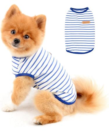 Shop Paidful British Little Dog Shirt & Striped Cat Vest - Soft Cotton T-Shirt for Boys Summer Puppy Clothing for Chihuahua & Yorkie - Size S Blue - Buy Online on GoSupps.com