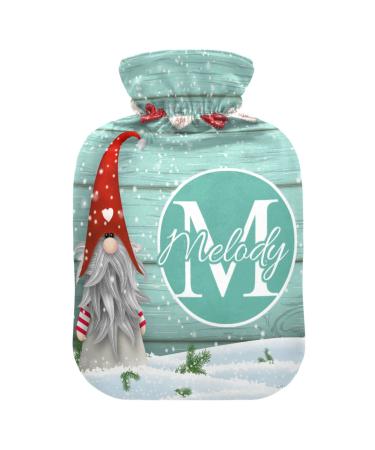 Individual Christmas gnome Snow heat bottle with cover personalized hot water bottles for pain relief individual hot water bottle heat pocket for painful muscle injuries 1 l