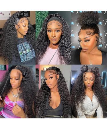 26 Curly Wave HD Lace Front Wig for Black Women - Brazilian Deep Curly Transparent Lace Front Human Hair Wig with Baby Hair - Natural Color, 26 - Buy Online on GoSupps.com