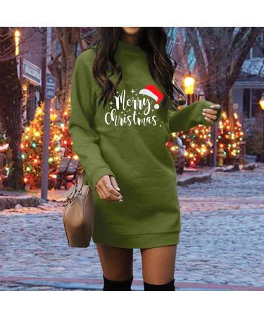 Shop Hanxiulin Women's Christmas Rock Print Oversized Hooded Sweater Dress - Perfect for Autumn Winter & Holiday Cheer - Buy Online on GoSupps.com