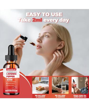 SXNWSN 15-in-1 Cayenne Pepper Liquid Drops - Concentrated Formula with Vitamin D3/K2 & Herbal Extracts | 4.2 fl oz for Circulatory Support & Digestive Support  - Buy Online on GoSupps.com