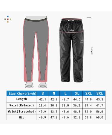 AXESQUIN Men's Waterproof Rain Pants - Lightweight, Packable & Windproof Outdoor Over Pants for Hiking & Fishing | Black, Large - Buy Online on GoSupps.com