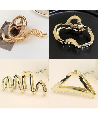 Large Gold Hair Clips for Women & Girls | Metal Hair Accessories (4 Pieces) - Perfect for Thick Hair - Buy Online on GoSupps.com