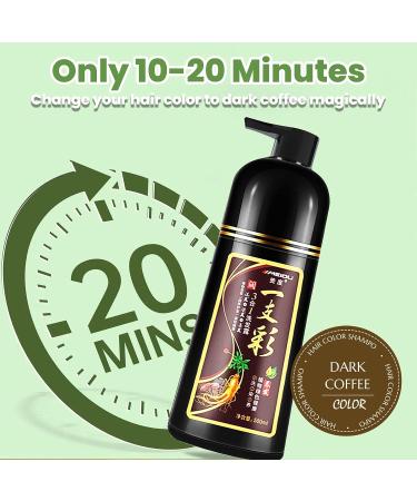 Leorx 3-in-1 Dark Brown Herbal Hair Dye Shampoo | Gray Hair Coverage | Natural Plant Hair Color | Ammonia-Free | For Women & Men - Buy Online on GoSupps.com