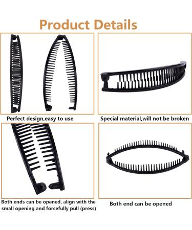 Banana Hair Clip 3 Pieces Banana Hair Combs Fishtail Hair Clip Banana Hair Comb Clips Ponytail Banana Clip hair Accessory for Thick Thin Hair - Buy Online on GoSupps.com