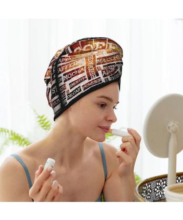 Hair Towel Wrap | Quick Drying Turban with Button | Vintage Coffee Design | Best Hair Drying Towel for Effortless Styling - Buy Online on GoSupps.com