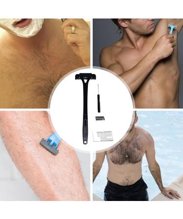 Premium Men's Back Hair Cutter | Long Handle & Foldable Body Razor for Fast Trimming | Portable & Extra Long for Back & Leg Hair - Buy Online on GoSupps.com